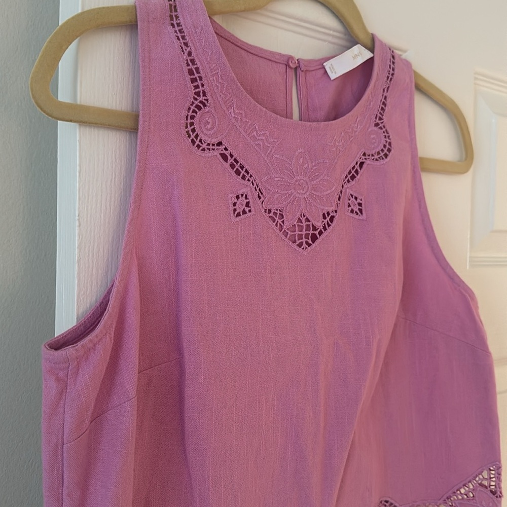 Mango lilac embroidered crop top. - Picture 2 of 2